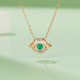 Round Green Zircon Mouth Shape Necklace